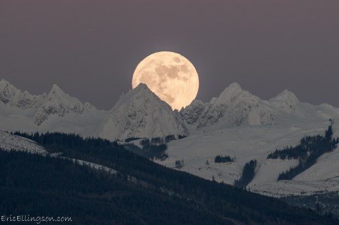Moon over Mt Baker